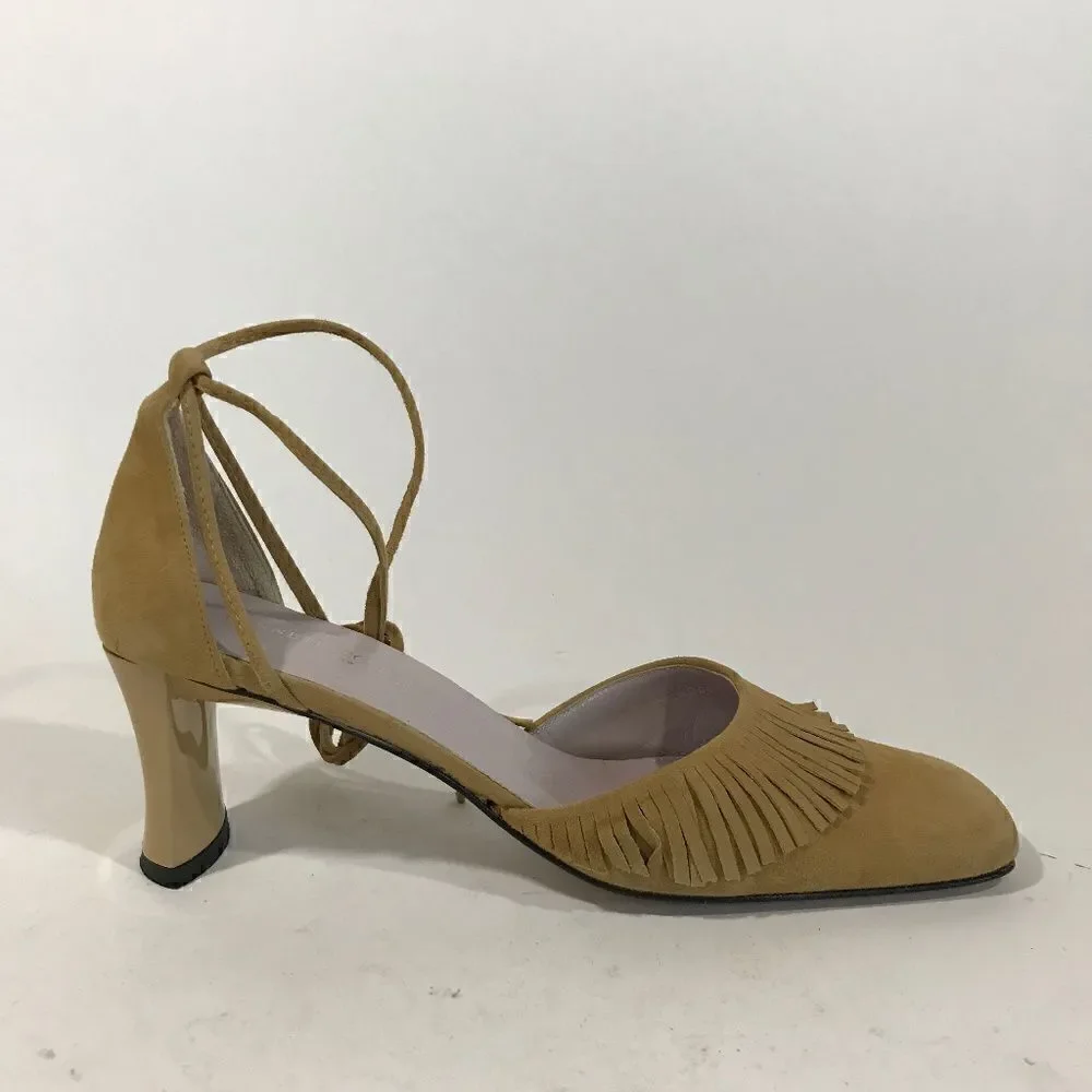 Kenneth Cole Suede Heel wFringe & Ankle Wrap Laces